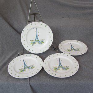 souvenirs de paris plate eifel tower jill butler set of 4 (W3370)